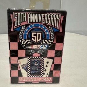 NASCAR 50TH ANNIVERSARY DECK OF PLAYING CARDS Vintage Sealed New Unopened Racing